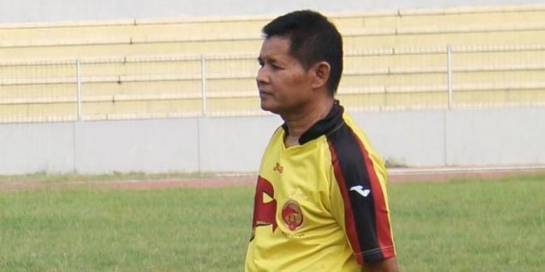 Asisten pelatih Sriwijaya FC, Hartono Ruslan. 