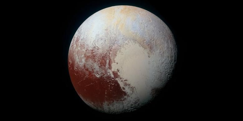 Wajah pluto ternyata berwarna-warni, terdiri dari biru pucat, kuning, dan merah gelap.