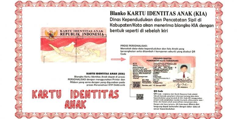Spesifikasi blanko kartu identitas anak sebagaimana diatur dalam Permendagri Nomor 2 Tahun 2016.