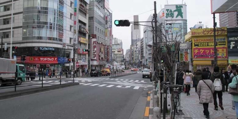 Distrik Shinjuku di Tokyo, Jepang.