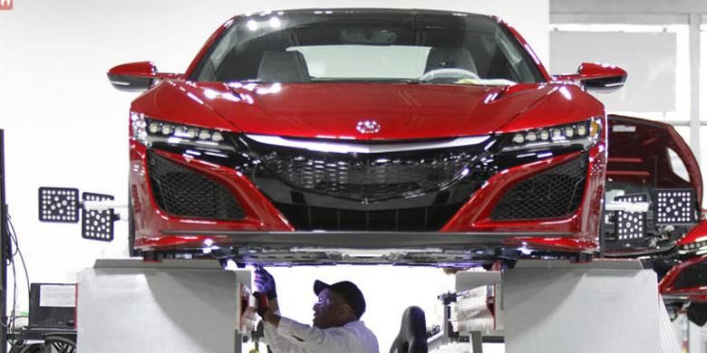 Produksi Honda NSX di Performance Manufacturing Center (PMC) in Marysville, Ohio, Amerika Serikat (AS).