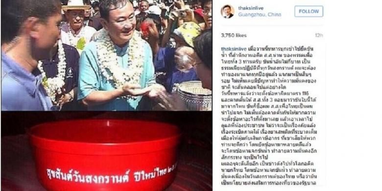 Thaksin Shinawatra menulis di Instagram, Itu kebiasaan saya