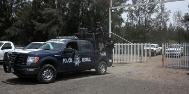 Mobil kepolisian federal Meksiko.