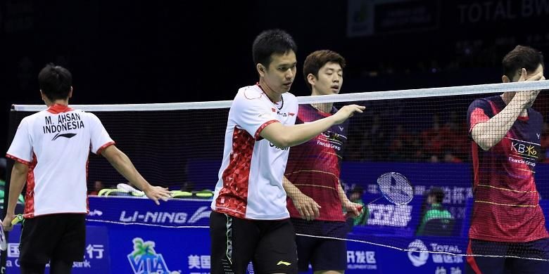 Hendra Setiawan/Mohammad Ahsan mengalahkan ganda Korea, Lee Yong dae/Yoo Yeon Seong