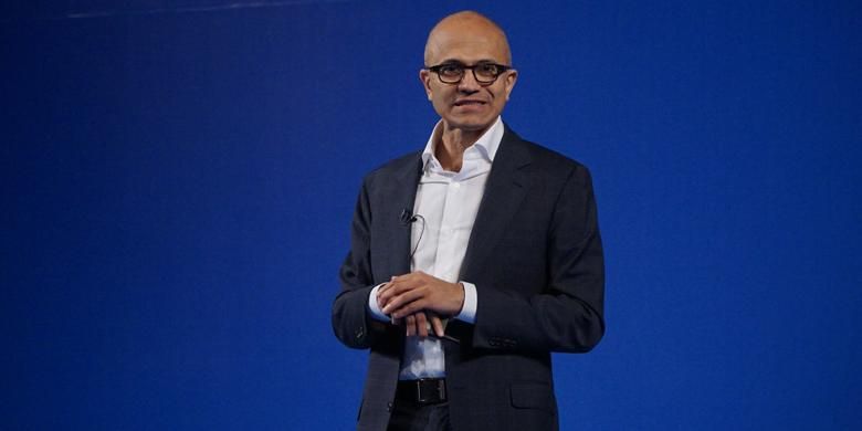 CEO Microsoft Satya Nadella saat berbicara di Microsoft Developer Festival di Jakarta, Kamis (26/5/2016)