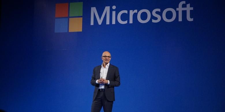 CEO Microsoft Satya Nadella saat berbicara di Micosoft Developer Festival di Jakarta, Kamis (26/5/2016)