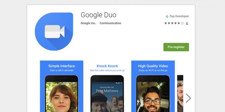 Google Duo di Play Store.