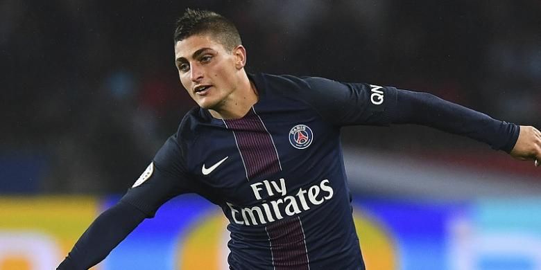 Gelandang Paris Saint-Germain, Marco Verratti, tampil dalam laga Ligue 1 melawan Olympique Marseille, di Parc des Princes, 23 Oktober 2016.