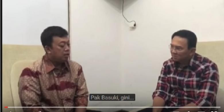 Nusron Wahid dan Basuki Tjahaja Purnama atau Ahok dalam sebuah video yang beredar di media sosial.