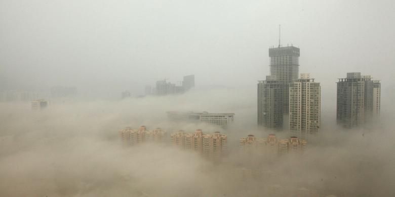 Polusi udara di kota Beijing, China.