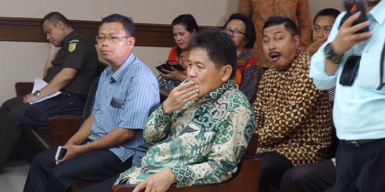 Politisi PKB Musa Zainuddin mengenakan batik hijau saat menjadi saksi di Pengadilan Tipikor Jakarta, Rabu (25/1/2017).