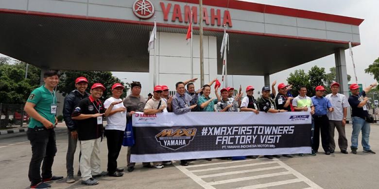 Para pemilik pertama Yamaha XMAX diajak berkunjung ke pabrik Yamaha Indonesia di Pulogadung, Jakarta Timur.