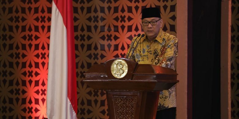 Gubernur BI Agus Martowardojo memberikan kata sambutan dalam peresmian gedung baru KPw BI di Provinsi Banten.