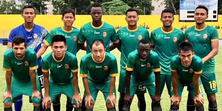Skuat Sriwijaya FC saat uji coba lawan Bina Citra Andalan, Kamis (28/12/2017) sore WIB.