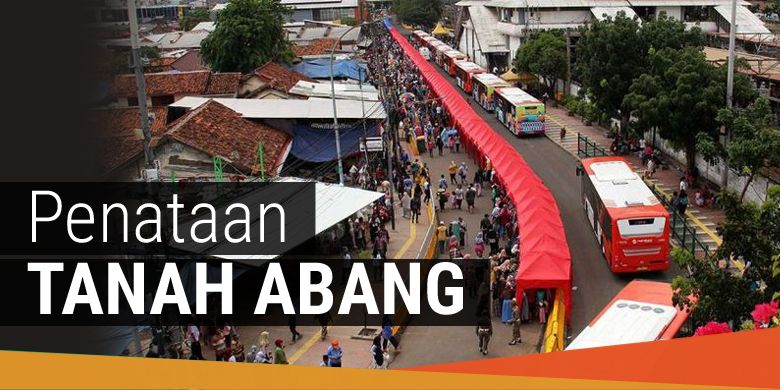 Suasana di Jalan Jatibaru, Tanah Abang, Jakarta, Jumat (22/12/2017). Sehubung keputusan Gubernur DKI Jakarta Anies Baswedan, ruas jalan di depan stasiun ditutup untuk kendaraan bermotor pada pukul 08.00-18.00 WIB.