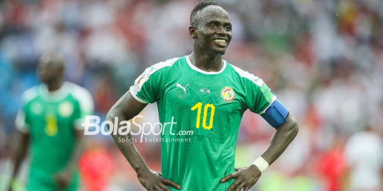 Reaksi kapten Senegal, Sadio Mane, dalam partai penyisihan Grup H Piala Dunia 2018 kontra Polandia di Spartak Stadium, Moskwa, 19 Juni 2018.