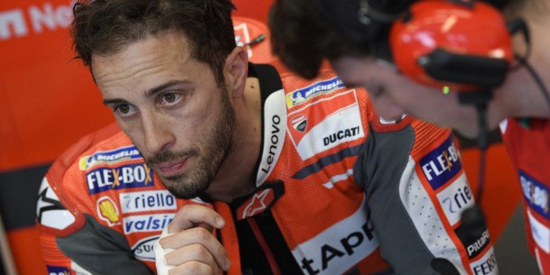 Pebalap tim Ducati, Andrea Dovizioso, saat sesi kualifikasi MotoGP Americas di Circuit of the Americas, Austin, AS, Minggu (22/4/2018) dini hari WIB.
