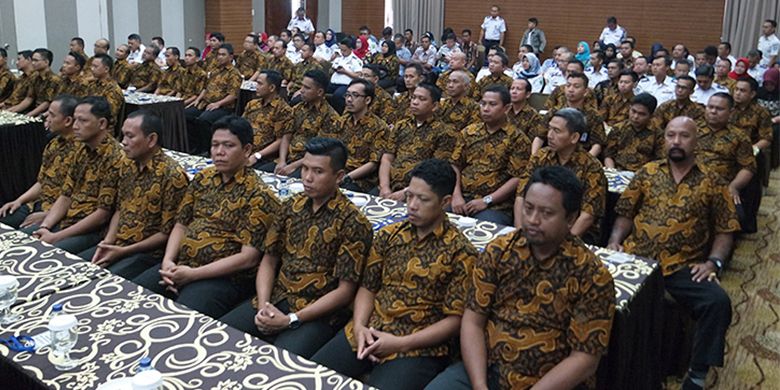 Para awak kendaraan angkutan umum sedang mengikuti Abdiyasa Teladan Tingkat Nasional 2018 dari 24-28 September 2018 di Sentul, Bogor, Jawa Barat.