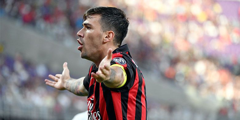 Pemain AC Milan, Alessio Romagnoli, dalam laga International Champions Cup 2018 di Stadion U.S. Bank, Minneapolis, pada 31 Juli 2018.
