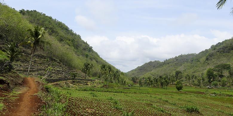 Dasar Lembah Bengawan Solo Purba yang menjadi rute peserta gowes (18/11/2018).