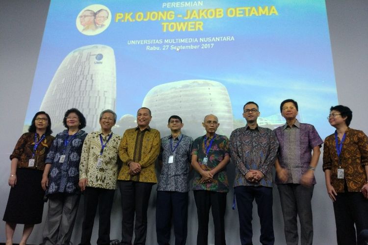 Peresmian P.K. Ojong–Jakob Oetama Tower di Kampus Universitas Multimedia Nusantara (UMN), Gading Serpong, Tangerang, Rabu (27/9/2017)
