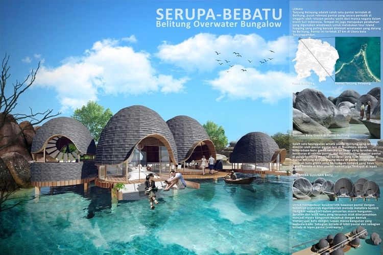 Pemenang pertama OGRA, Niko Aditama asal Jakarta dengan judul karya Serupa-Bebatu (Belitung Overwater Bungalow). 