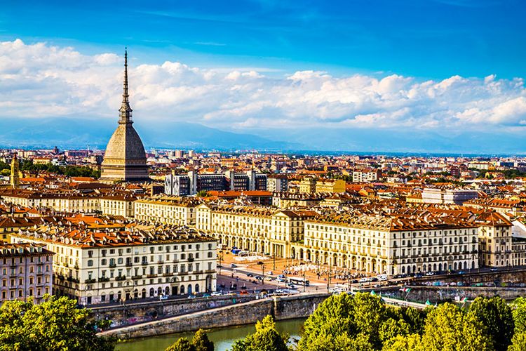 Panorama Kota Turin, Piedmont di Italia.