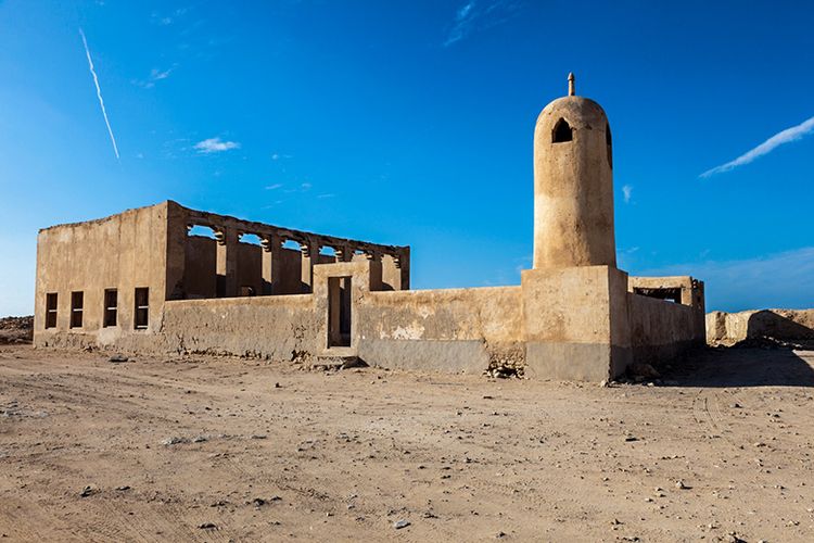 Reruntuhan Masjid di Situs Arkeologi Al Zubarah, Qatar.