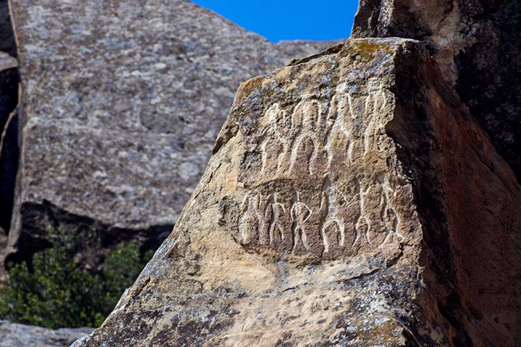 Petroglif di Gobustan, Azerbaijan.