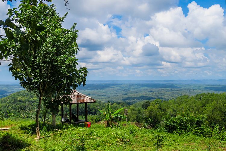 Gazebo di Puncak Ngekong, Nglanggeran, Gunungkidul.