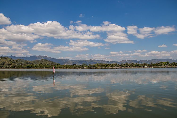 Waduk Rowo Jombor di Kabupaten Klaten, Jawa Tengah.