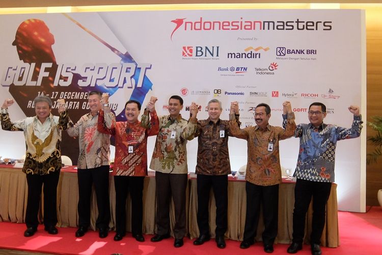 Para sponsoro turnamen golf Indonesian masters 2017 terdiri dari Anggoro Eko Cahyo (BNI), Rohan Hafas (Mandiri), Adi  Setianto (BTN), Arif Prabowo (Telkom)