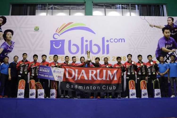 Tim putra U-19 PB Djarum Kudus mampu mempertahankan gelar juara usai di laga final Blibli.com Superliga Junior 2018, Minggu (21/10) dengan menundukan PB Exist dengan skor 3-1.