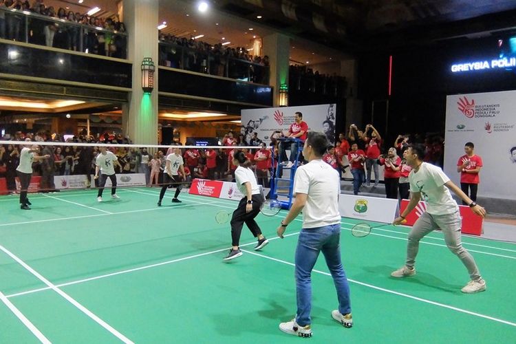 Pertandingan eksebisi para pemain pelatnas di Grand Indonesia, Sabtu (24/11/2018)