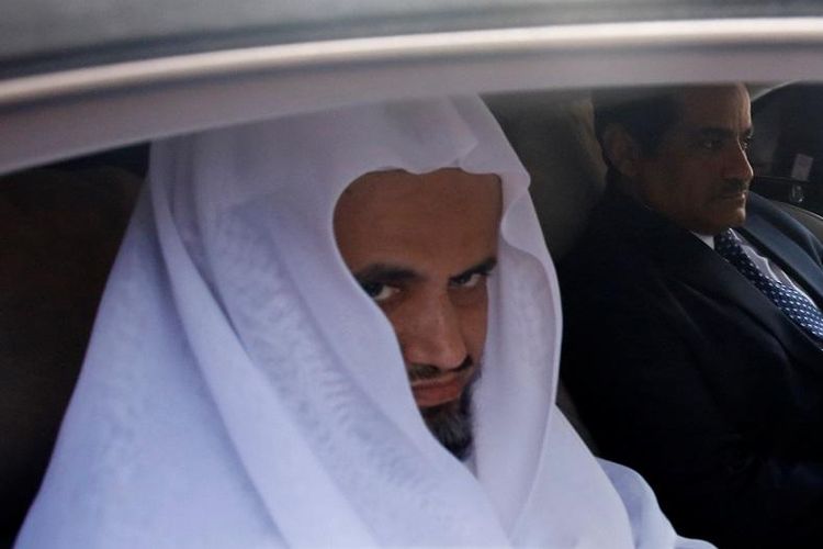 Jaksa Agung Arab Saudi Sheikh Saud al-Mojeb saat berada di Turki dalam proses pengusutan pembunuhan jurnalis Jamal Khashoggi.