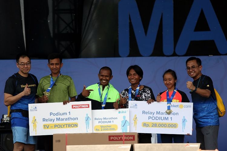 Kategori Half Marathon Male juara berhasil diraih oleh Maji Suranto yang mencetak waktu 01:17:55. Sedangkan di Half Marathon Female waktu tercepat 01:32:52 diraih oleh Risa W Wijayanti. Dengan demikian keduanya berhasil meraih hadiah masing-masing sebesar Rp 13 juta.