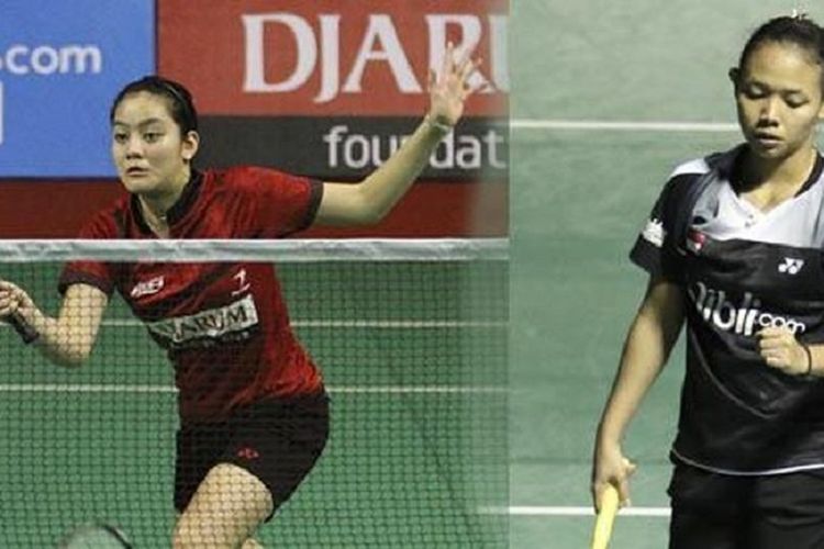 Pasangan ganda putri Indonesia, Della Destiara Haris (kanan) dan Tania Oktaviani Kusumah.