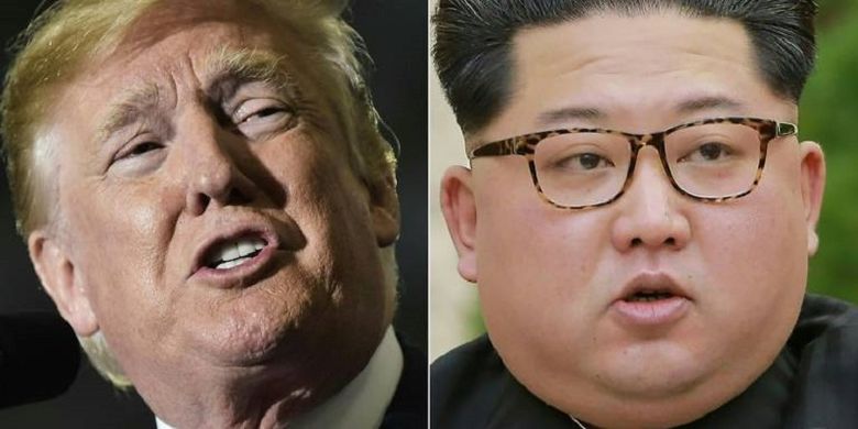 Presiden Amerika Serikat Donald Trump (kiri) dan Pemimpin Korea Utara Kim Jong Un.