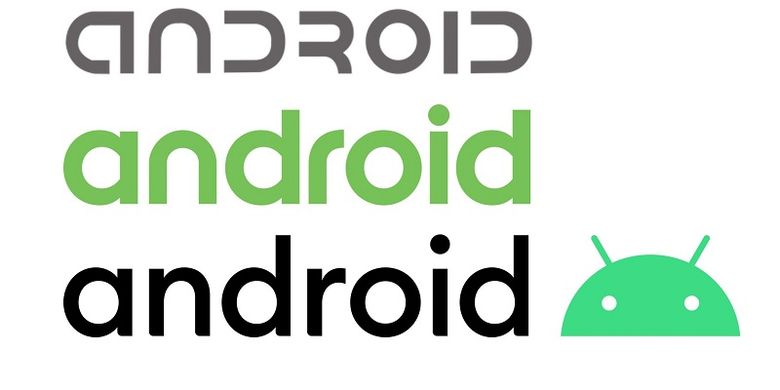 Perubahan desain logo Android dari tahun 2014 hingga 2019.