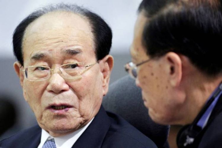 Pemimpin Seremonial Korea Utara Kim Yong Nam yang akan memimpin delegasi tingkat tinggi dalam kunjungan ke Pyeongchang dalam rangka upacara pembukaan Olimpiade Musim Dingin, Jumat (9/2/2018).