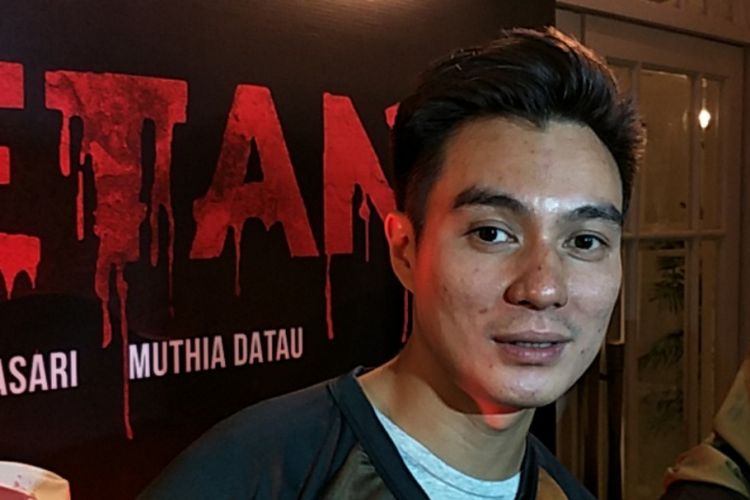 Baim Wong dalam wawancara di sela gala premier film Titisan Setan di XXI Metropole, Jakarta Pusat, Senin (5/3/2018) malam.