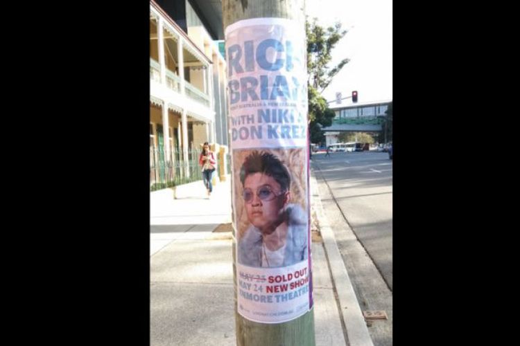 Poster konser Rich Brian di salah satu jalan di Sydney, Australia. (ANTARA News/Natisha Andarningtyas)