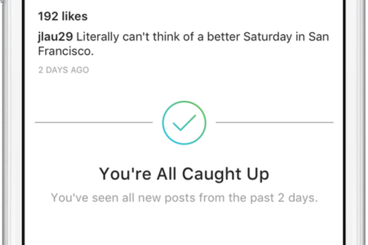 Notifikasi Instagram yang memberi tahu bahwa semua psotingan selama 2 hari ke belakang telah dilihat semua.