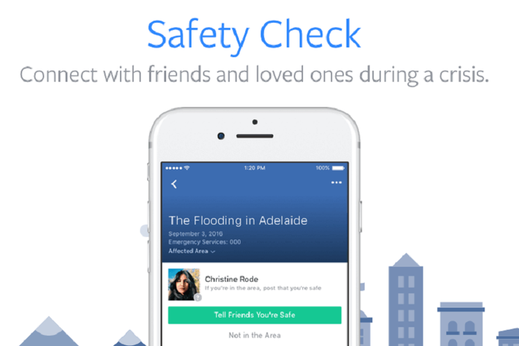 Fitur Facebook Safety Check menyala saat gempa Lombok terjadi. 