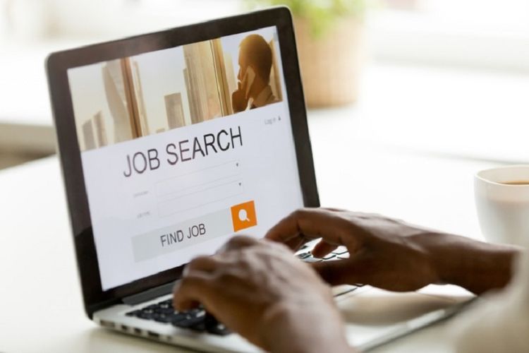 Ilustrasi mencari kerja di situs pencari kerja