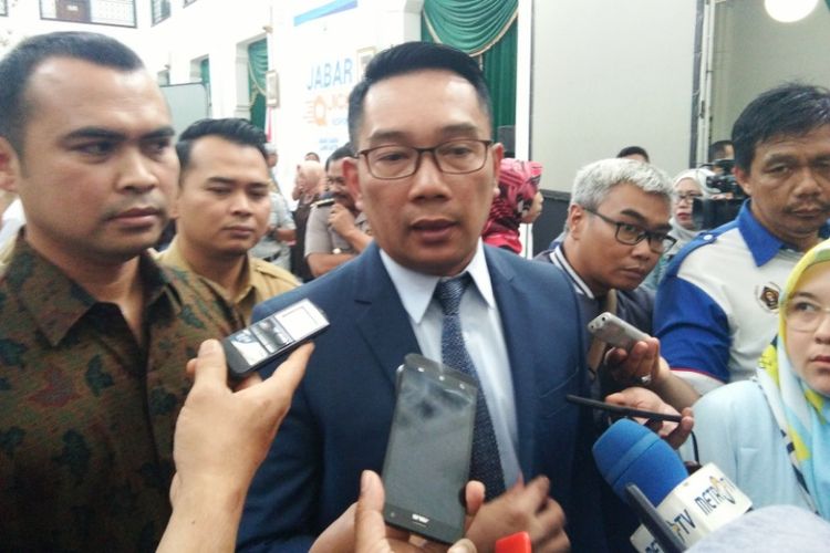 Gubernur Jabar Ridwan Kamil saat ditemui usai meluncurkan program Jabar Quick Response di Gedung Sate, Jalan Diponegoro, Selasa (18/9/2018).