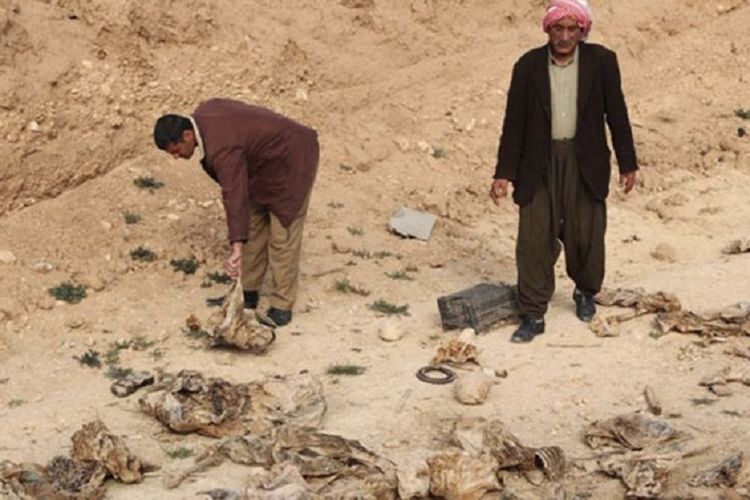 Penemuan kuburan massal berisi jenazah tanpa kepala yang diduga korban ISIS di kawasan timur Suriah. Kuburan itu ditemukan di lokasi yang menjadi basis terakhir ISIS.
