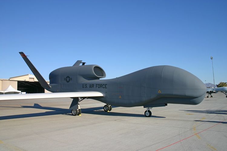 Seperti inilah drone RQ-4 Global Hawk milik militer Amerika Serikat yang jatuh ditembak misil Iran, Kamis (20/6/2019).