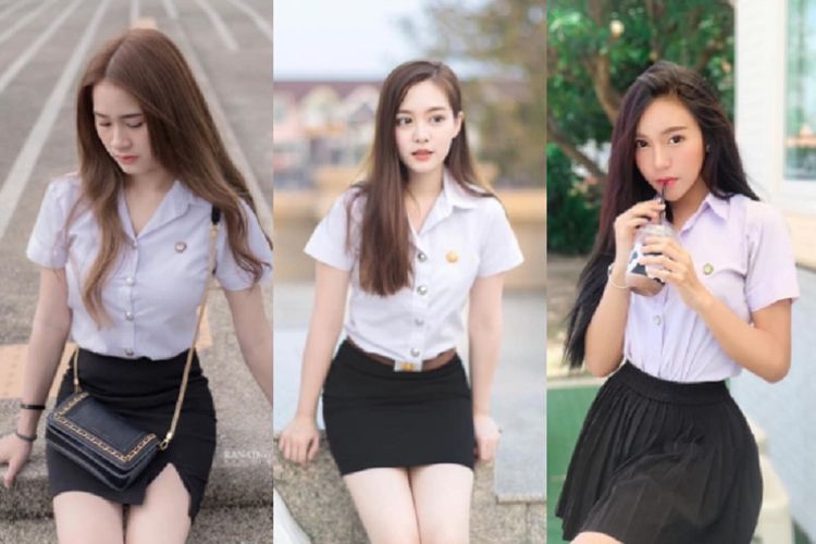 Ilustrasi seragam sekolah pendek di Thailand yang kini dianggap ilegal.