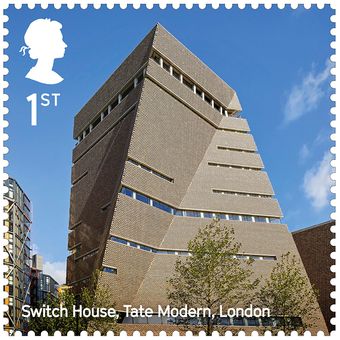 Perangko Switch House, Tate Modern yang dirancang Herzog & de Meuron.